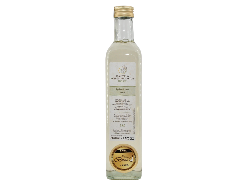 ApfelminzeSirup Kräuter und Honigmanufaktur Moser